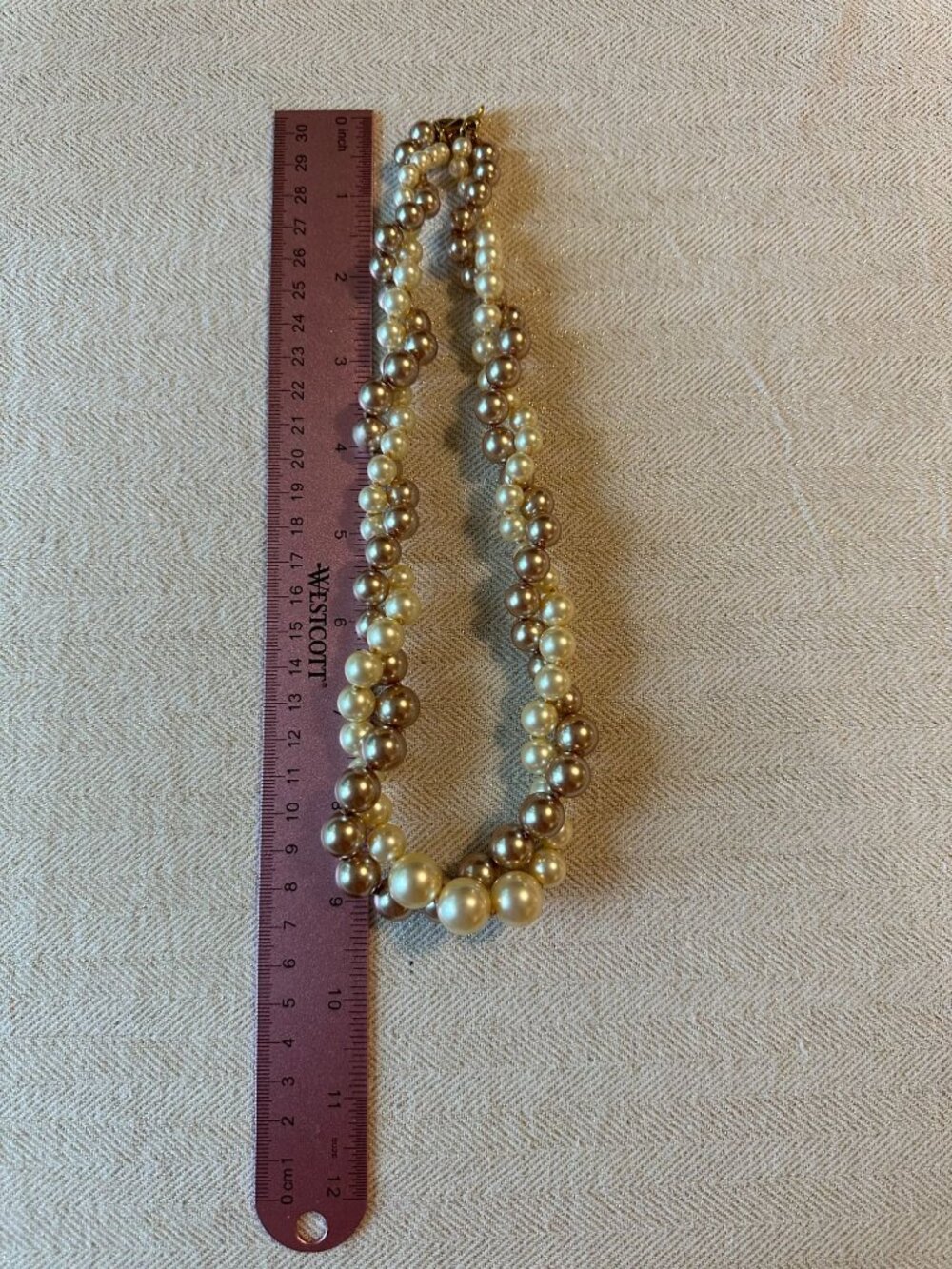 J. Crew Crewcuts Double Strand Faux Pearl Necklace Gold-Tone Statement Jewelry - Picture 10 of 10